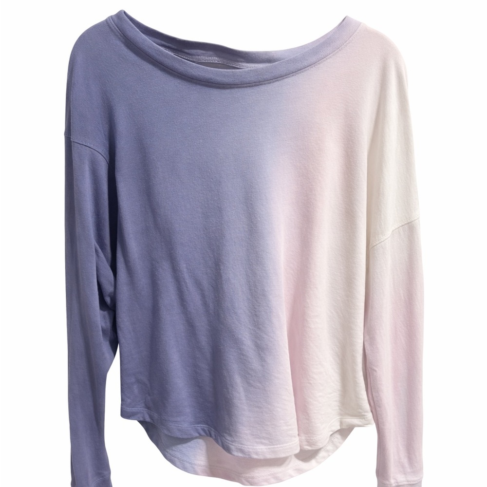 Splendid Purple and Pink Ombre Long Sleeve Top